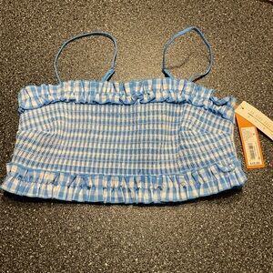 5/$20 NWT Colsie Blue and White Gingham Bralette Size S